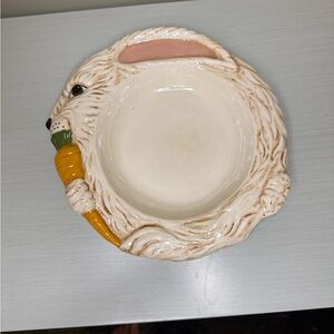 Easter Bunny Rabbit with Carrot Serving Plate | Easter Spring Cottage Vintage